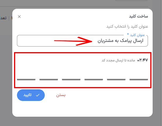 تنظیم API key