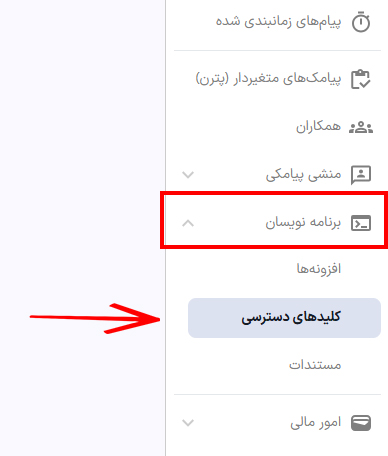 ساخت API key